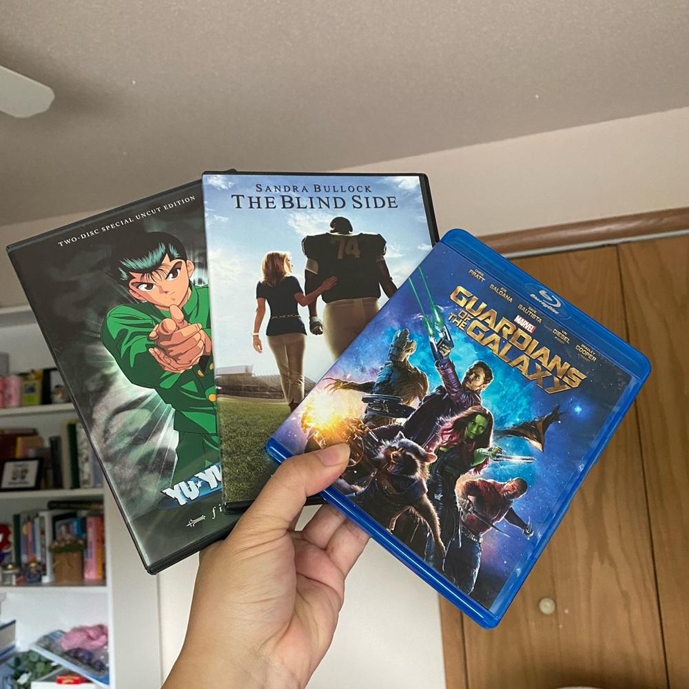 (3)Gardian of the Galaxy Blue Ray DVD, YuYu Hakusho 1st Season, The Blindside